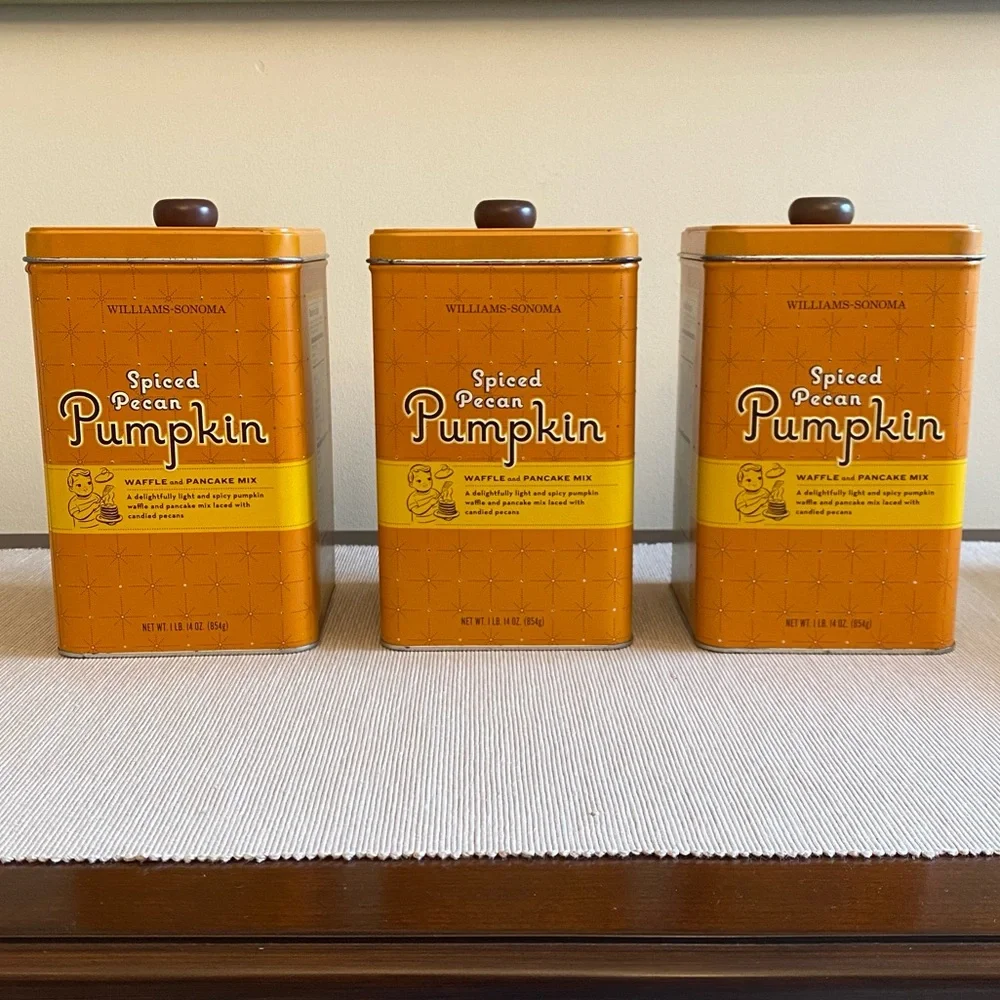 Williams Sonoma Spiced Pecan Pumpkin Waffle & Pancake Tins Set of 3